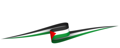 Palestine flag element design national independence day banner ribbon png