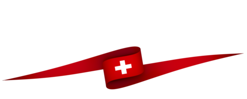 Switzerland flag element design national independence day banner ribbon png