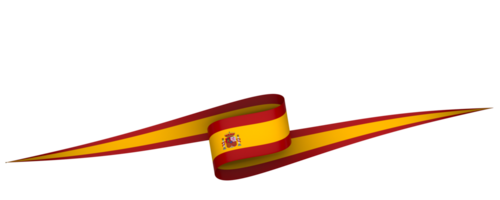 Spain flag element design national independence day banner ribbon png