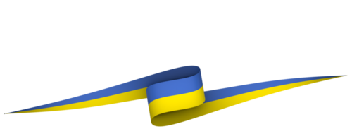 Ukraine flag element design national independence day banner ribbon png