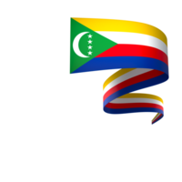 Comoros flag element design national independence day banner ribbon png