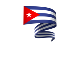 Cuba flag element design national independence day banner ribbon png