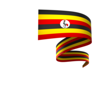 Uganda flag element design national independence day banner ribbon png