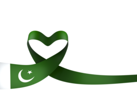 Pakistan flag element design national independence day banner ribbon png