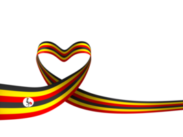 Uganda flag element design national independence day banner ribbon png