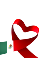 Mexico flag element design national independence day banner ribbon png