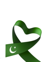 Pakistan flag element design national independence day banner ribbon png