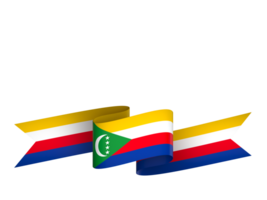 Comoros flag element design national independence day banner ribbon png