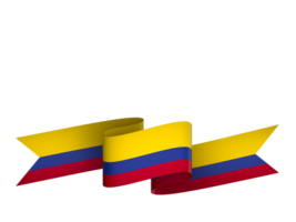 Colombia flag element design national independence day banner ribbon png