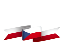 Czech Republic flag element design national independence day banner ribbon png