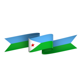 Djibouti flag element design national independence day banner ribbon png
