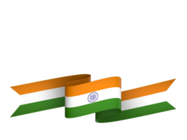 India flag element design national independence day banner ribbon png