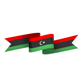 Libya flag element design national independence day banner ribbon png