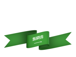 Saudi Arabia flag element design national independence day banner ribbon png