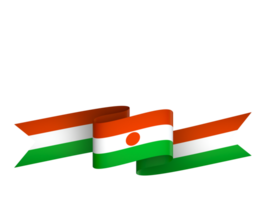 Niger flag element design national independence day banner ribbon png