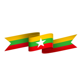 Myanmar Flagge Element Design National Unabhängigkeit Tag Banner Band png