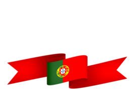 Portugal flag element design national independence day banner ribbon png