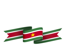 Suriname flag element design national independence day banner ribbon png