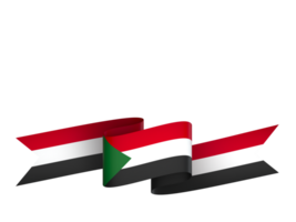 Sudan flag element design national independence day banner ribbon png