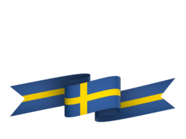 Sweden flag element design national independence day banner ribbon png