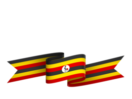 Uganda flag element design national independence day banner ribbon png