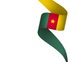 Cameroon flag element design national independence day banner ribbon png