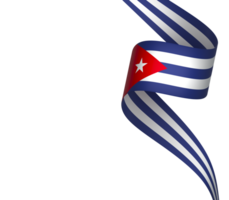 Cuba flag element design national independence day banner ribbon png