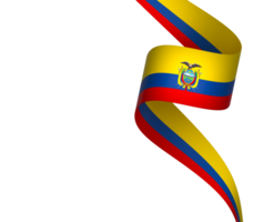 Ecuador flag element design national independence day banner ribbon png