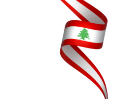 Lebanon flag element design national independence day banner ribbon png