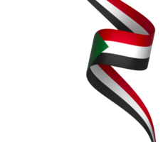 Sudan flag element design national independence day banner ribbon png