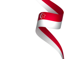 Singapore flag element design national independence day banner ribbon png