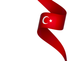 Turkey flag element design national independence day banner ribbon png