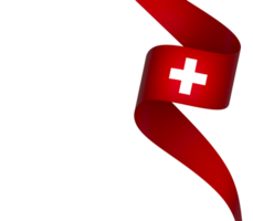 Switzerland flag element design national independence day banner ribbon png