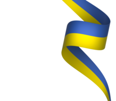 Ukraine flag element design national independence day banner ribbon png