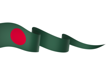 Bangladesh flag element design national independence day banner ribbon png