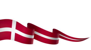 Denmark flag element design national independence day banner ribbon png