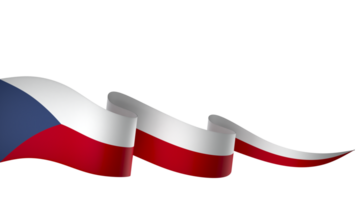 Czech Republic flag element design national independence day banner ribbon png