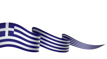 Greece flag element design national independence day banner ribbon png