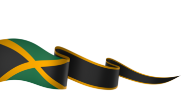 Jamaica flag element design national independence day banner ribbon png