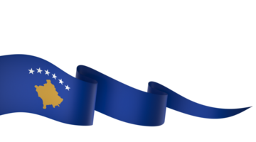 Kosovo flag element design national independence day banner ribbon png