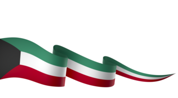 Kuwait flag element design national independence day banner ribbon png