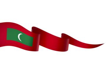 Maldives flag element design national independence day banner ribbon png