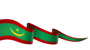 Mauritania flag element design national independence day banner ribbon png