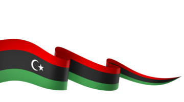 Libya flag element design national independence day banner ribbon png