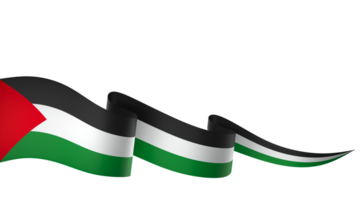 Palestine flag element design national independence day banner ribbon png