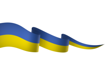 Ukraine flag element design national independence day banner ribbon png