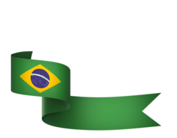 Brazil flag element design national independence day banner ribbon png