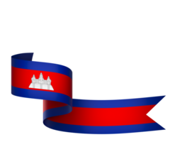 Cambodia flag element design national independence day banner ribbon png