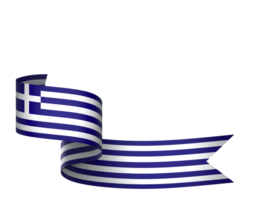 Greece flag element design national independence day banner ribbon png