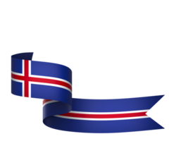 Iceland flag element design national independence day banner ribbon png